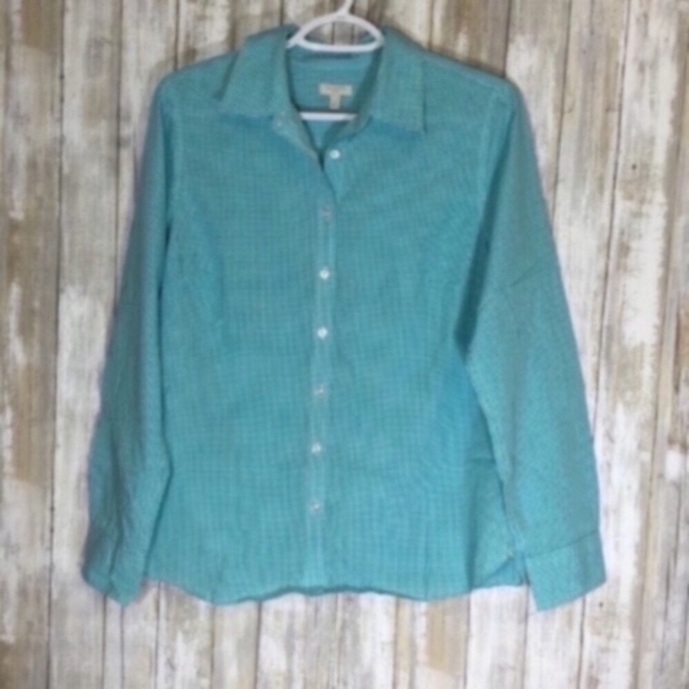 Talbots Blue Gingham Button Down - Picture 5 of 5
